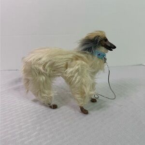 Vintage Barbie Afghan Hound Dog Figure with Collar & Leash – 7”